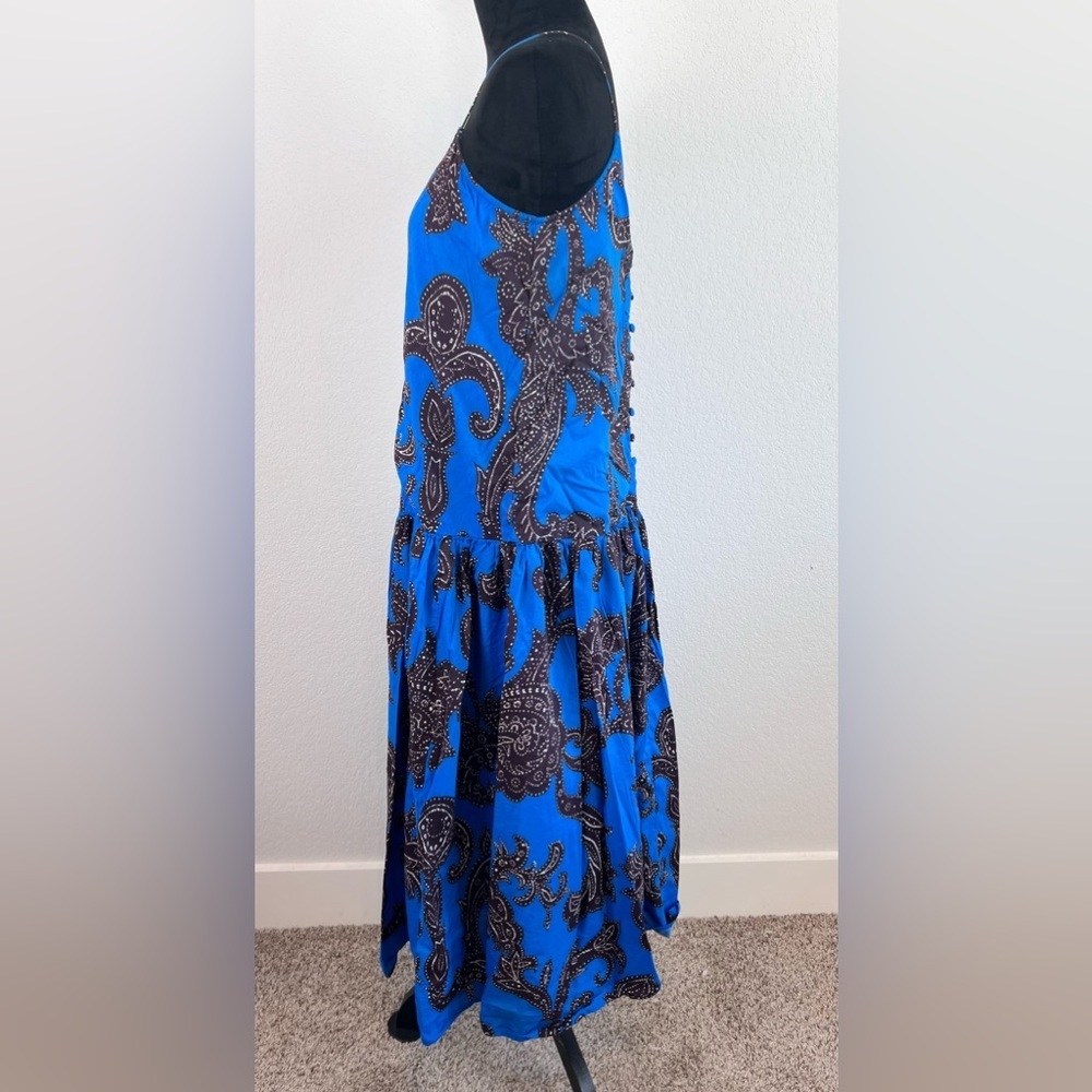 Anthropologie Atsu Flounced Paisley Midi Dress Size Medium - Picture 4 of 12
